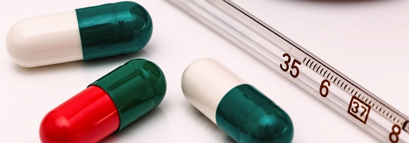 antibiotic tablets on table