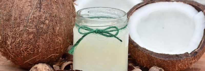 a jar of coconut oil which may help prevent eczema flare ups in winter